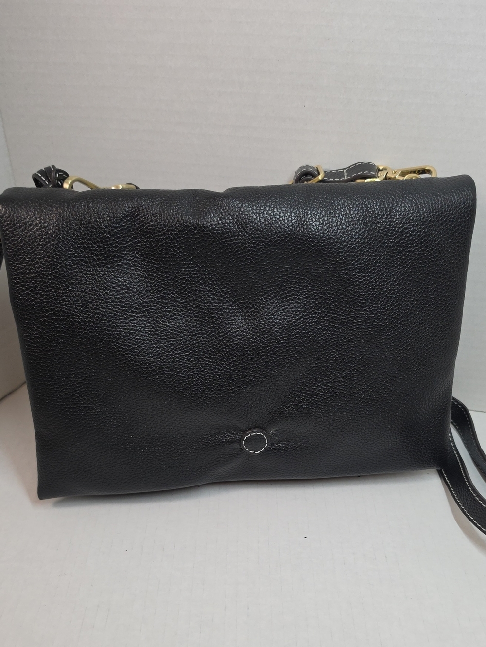 J Jill Black Leather Crossbody Bag with Gold Hardware